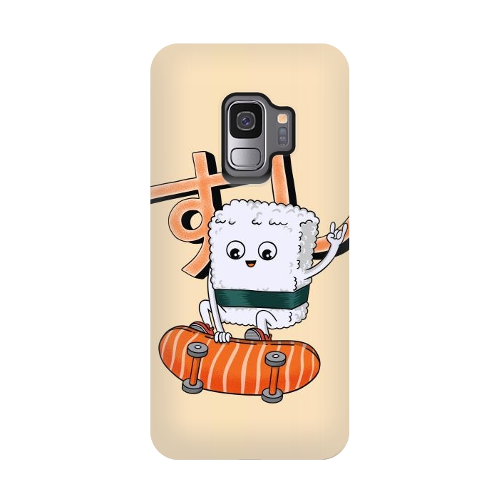 Galaxy S9 StrongFit Sushi and skateboard by Coffee Man