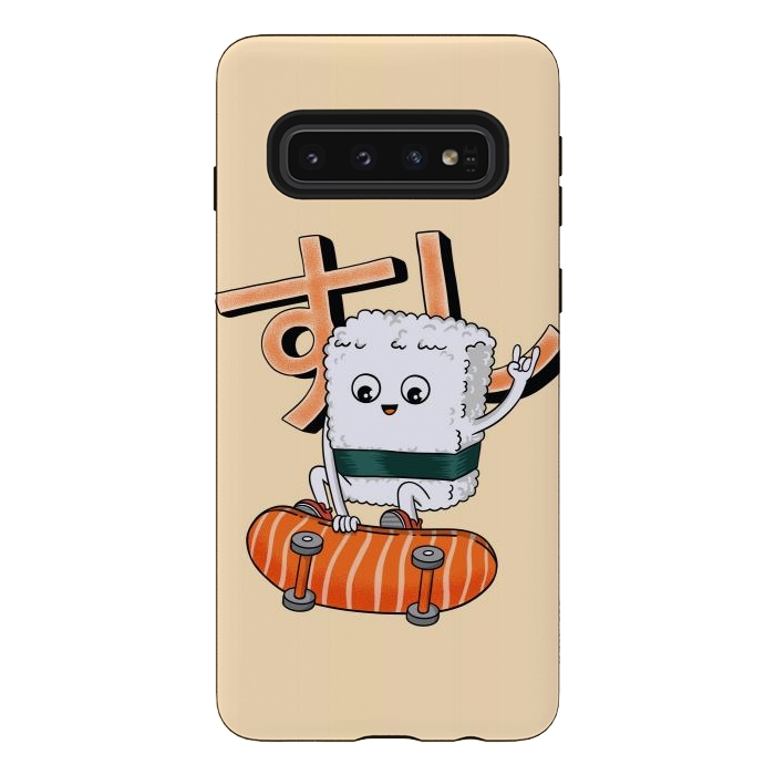 Galaxy S10 StrongFit Sushi and skateboard by Coffee Man