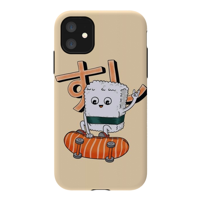 iPhone 11 StrongFit Sushi and skateboard by Coffee Man