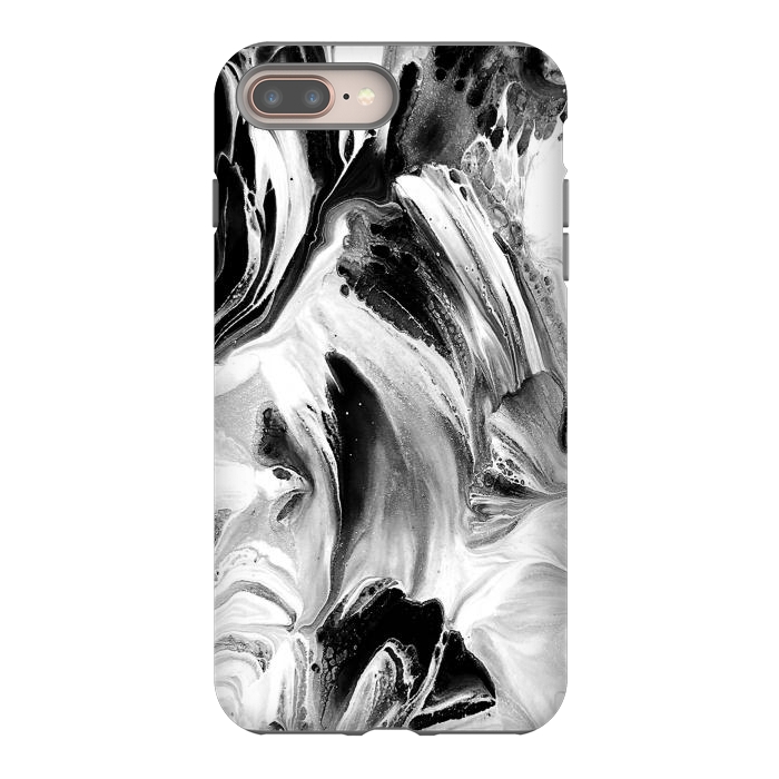 iPhone 7 plus StrongFit Black and White Brushed Paint by Ashley Camille