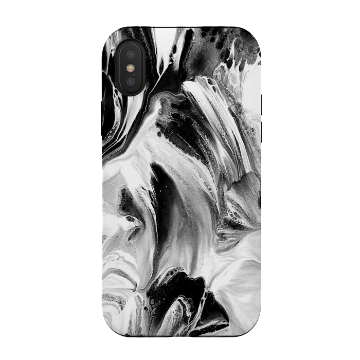 iPhone Xs / X StrongFit Black and White Brushed Paint by Ashley Camille