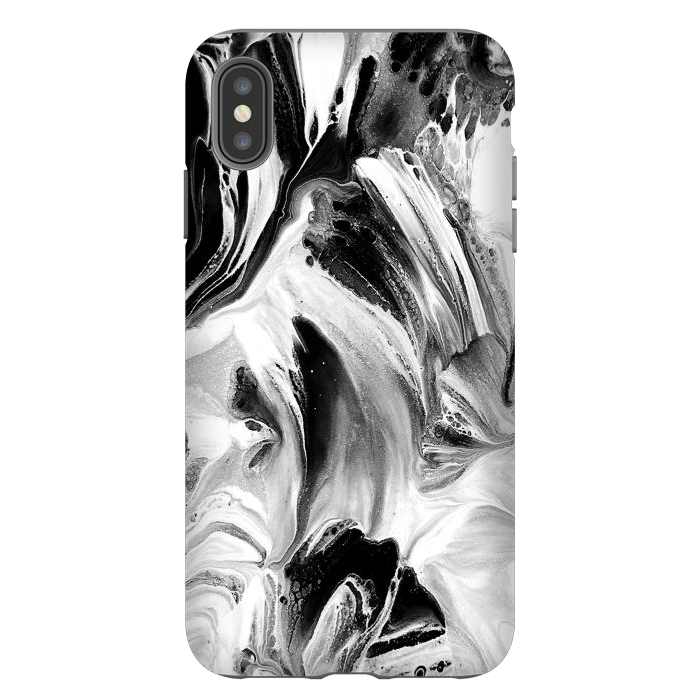 iPhone Xs Max StrongFit Black and White Brushed Paint by Ashley Camille