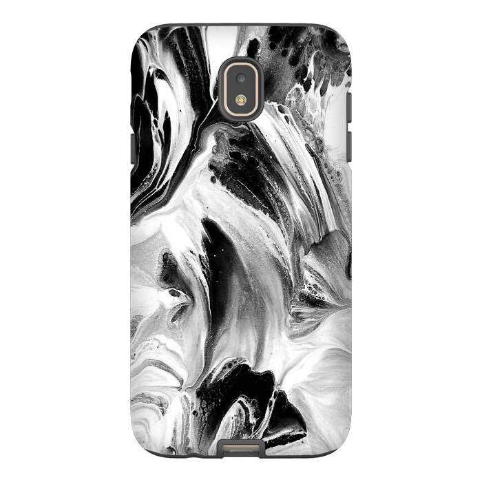 Galaxy J7 StrongFit Black and White Brushed Paint by Ashley Camille