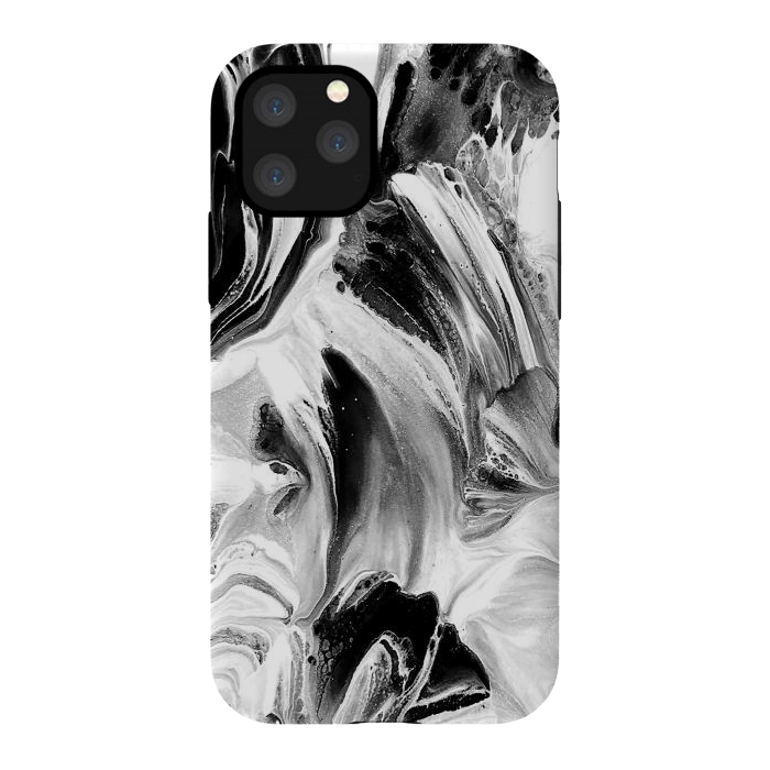 iPhone 11 Pro StrongFit Black and White Brushed Paint by Ashley Camille