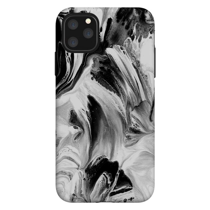 iPhone 11 Pro Max StrongFit Black and White Brushed Paint by Ashley Camille