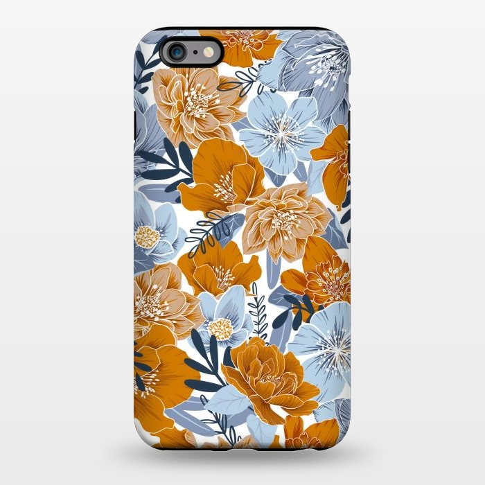 iPhone 6/6s plus StrongFit Cozy Florals in Desert Sun, Navy and Fog by gingerlique