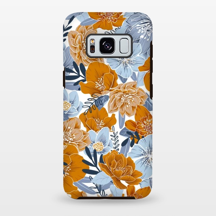Galaxy S8 plus StrongFit Cozy Florals in Desert Sun, Navy and Fog by gingerlique