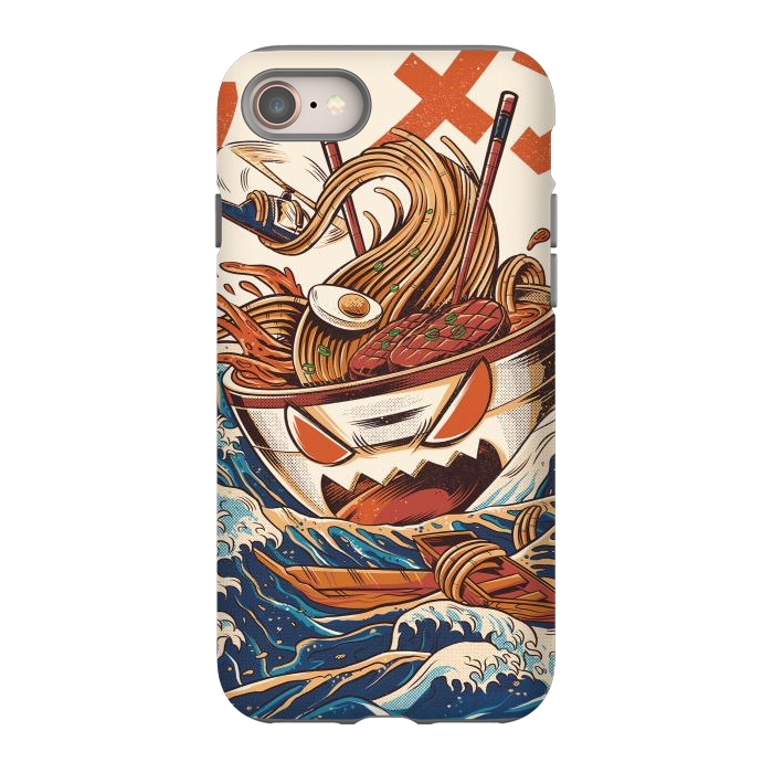 iPhone 8 StrongFit The Great Ramen off Kanagawa by Ilustrata