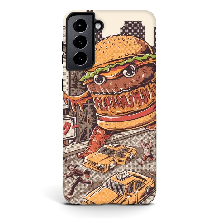 Galaxy S21 plus StrongFit Burgerzilla by Ilustrata