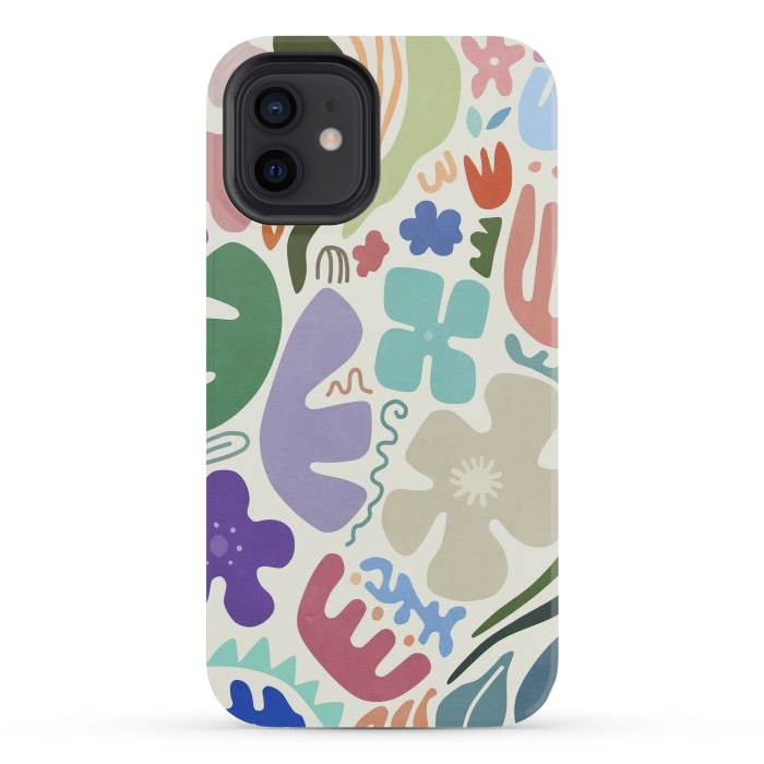 iPhone 12 mini StrongFit Floral Shapes by amini54
