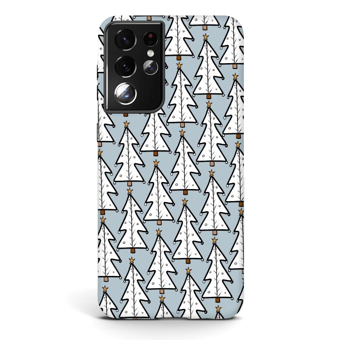 Galaxy S21 ultra StrongFit The white Christmas trees by Steve Wade (Swade)