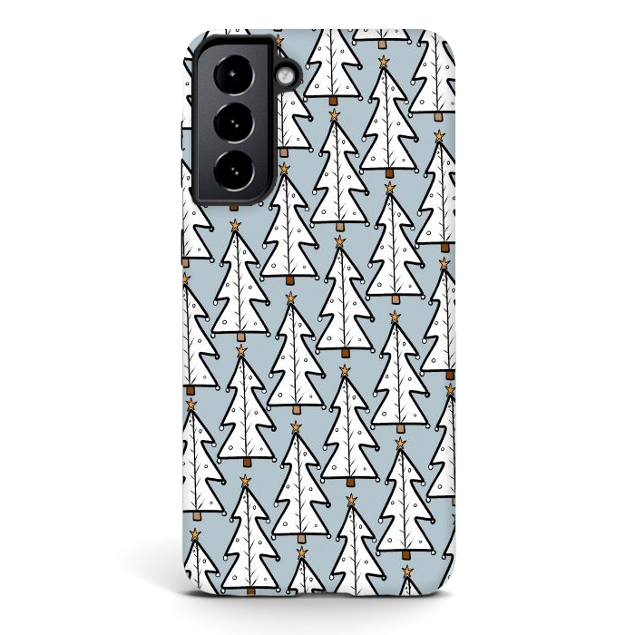 Galaxy S21 StrongFit The white Christmas trees by Steve Wade (Swade)