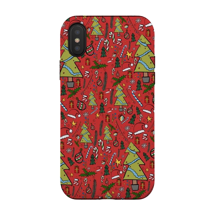 iPhone Xs / X StrongFit The festive Xmas pattern by Steve Wade (Swade)