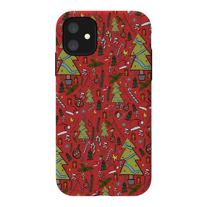 iPhone 11 StrongFit The festive Xmas pattern by Steve Wade (Swade)