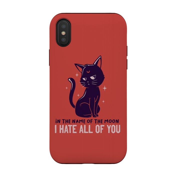 iPhone Xs / X StrongFit In The Name Of The Moon Funny Cute Cat by eduely
