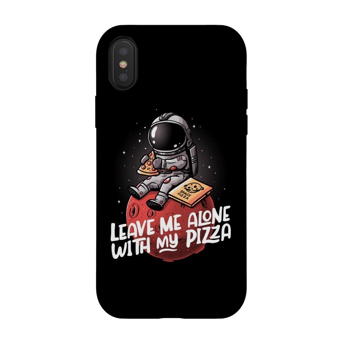 iPhone Xs / X StrongFit Leave Me Alone With My Pizza by eduely