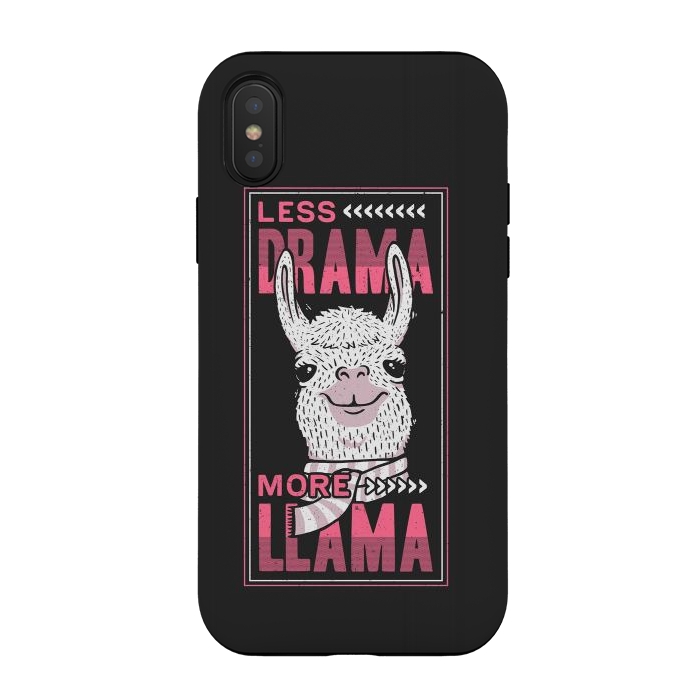 iPhone Xs / X StrongFit Less Drama More Llama by eduely