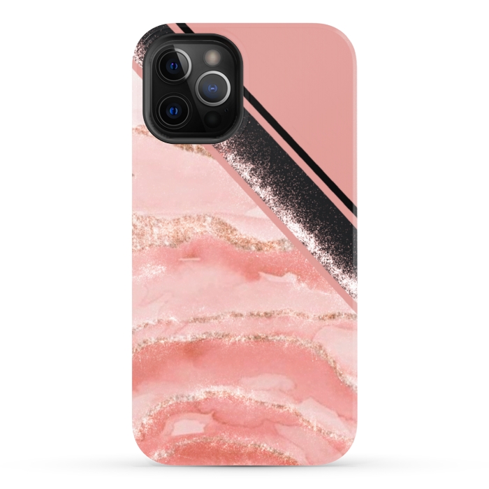 iPhone 12 Pro Max StrongFit Pink glittery marble by CAS