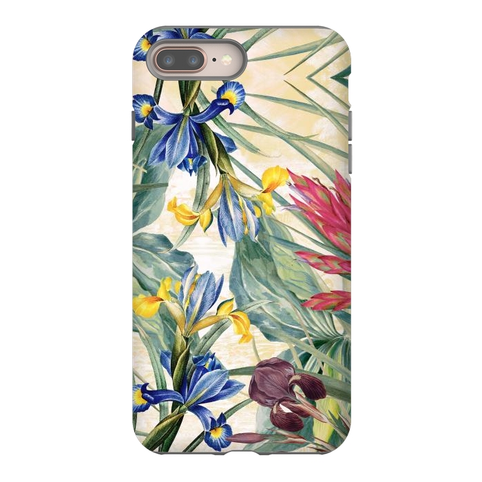 iPhone 7 plus StrongFit Elegant iris flowers - watercolor botanical illustration by Oana 