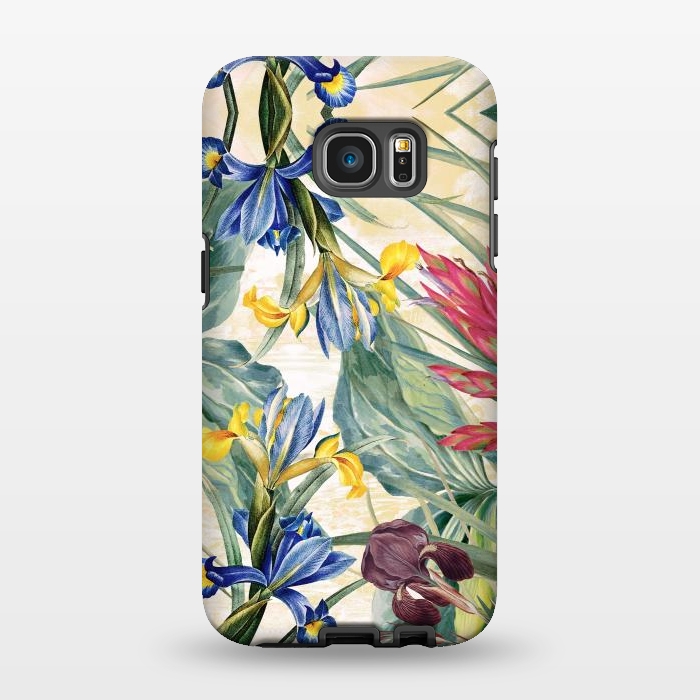 Galaxy S7 EDGE StrongFit Elegant iris flowers - watercolor botanical illustration by Oana 