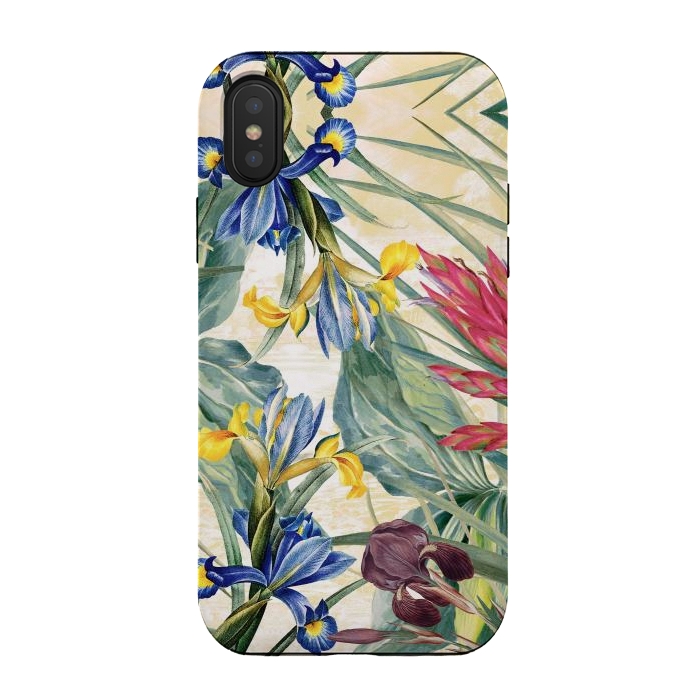 iPhone Xs / X StrongFit Elegant iris flowers - watercolor botanical illustration by Oana 