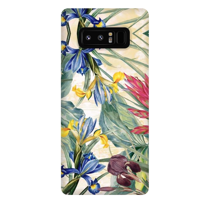 Galaxy Note 8 StrongFit Elegant iris flowers - watercolor botanical illustration by Oana 