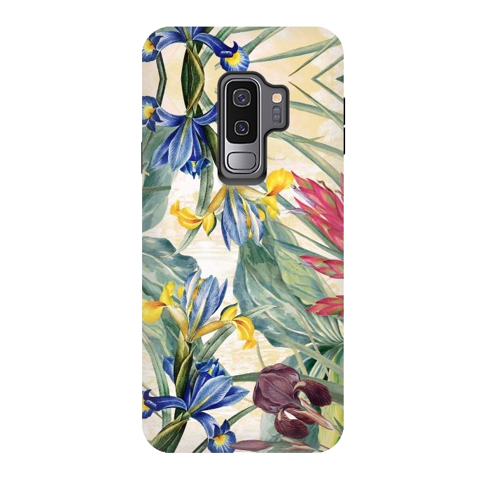 Galaxy S9 plus StrongFit Elegant iris flowers - watercolor botanical illustration by Oana 