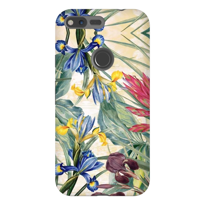 Pixel XL StrongFit Elegant iris flowers - watercolor botanical illustration by Oana 