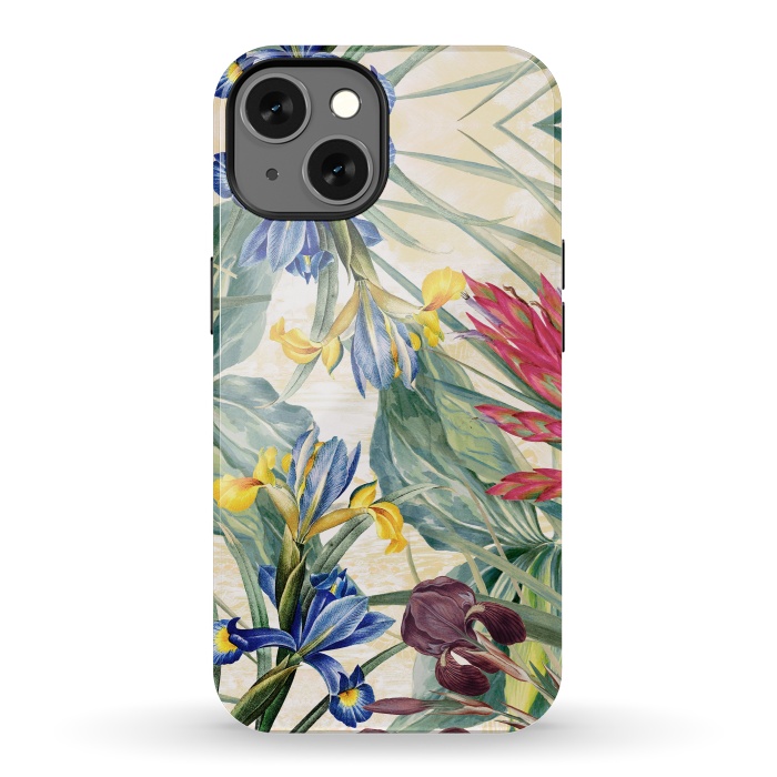 iPhone 13 StrongFit Elegant iris flowers - watercolor botanical illustration by Oana 