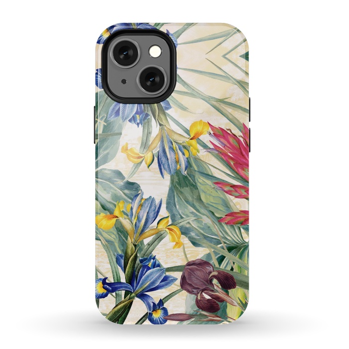 iPhone 13 mini StrongFit Elegant iris flowers - watercolor botanical illustration by Oana 