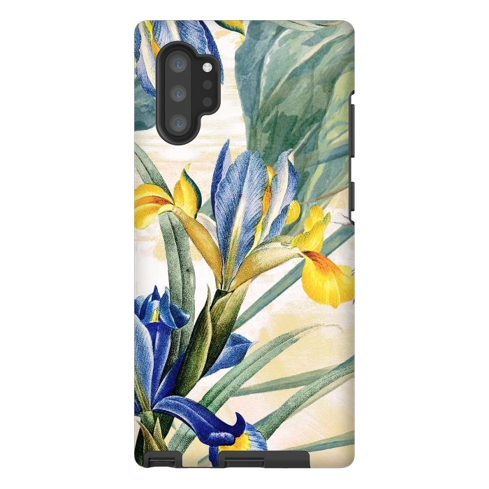 Galaxy Note 10 plus StrongFit Elegant iris flowers - watercolor botanical illustration by Oana 
