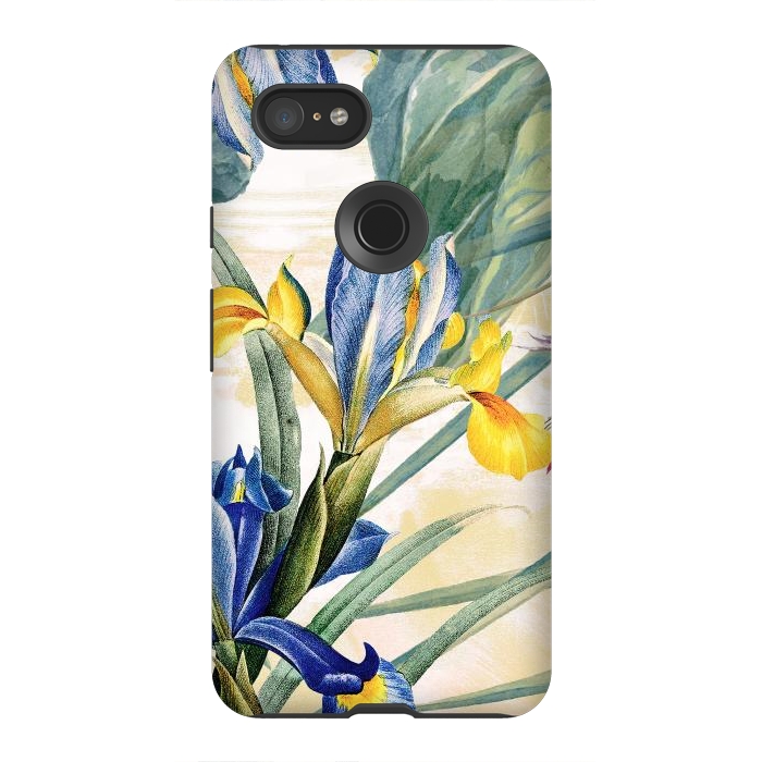 Pixel 3XL StrongFit Elegant iris flowers - watercolor botanical illustration by Oana 