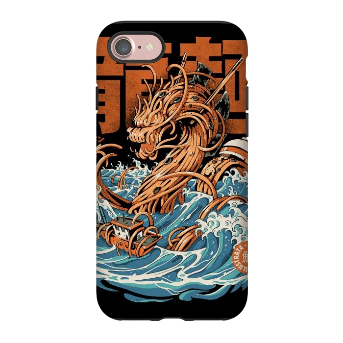iPhone 7 StrongFit Black Great Ramen Dragon off Kanagawa by Ilustrata