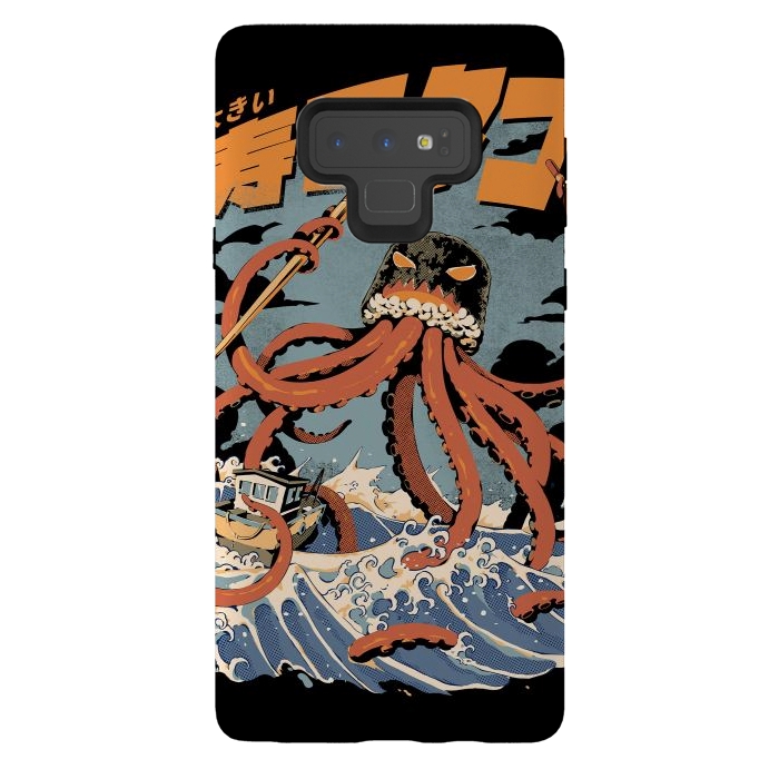 Galaxy Note 9 StrongFit Black The Tako Sushi by Ilustrata