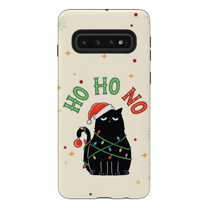 Galaxy S10 StrongFit Cat and Christmas NO by Coffee Man