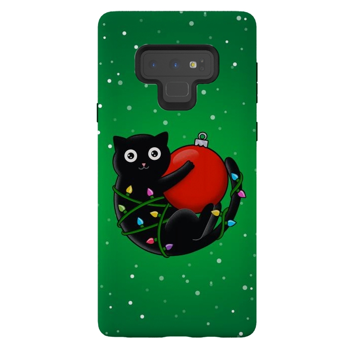 Galaxy Note 9 StrongFit Cat and christmas by Coffee Man