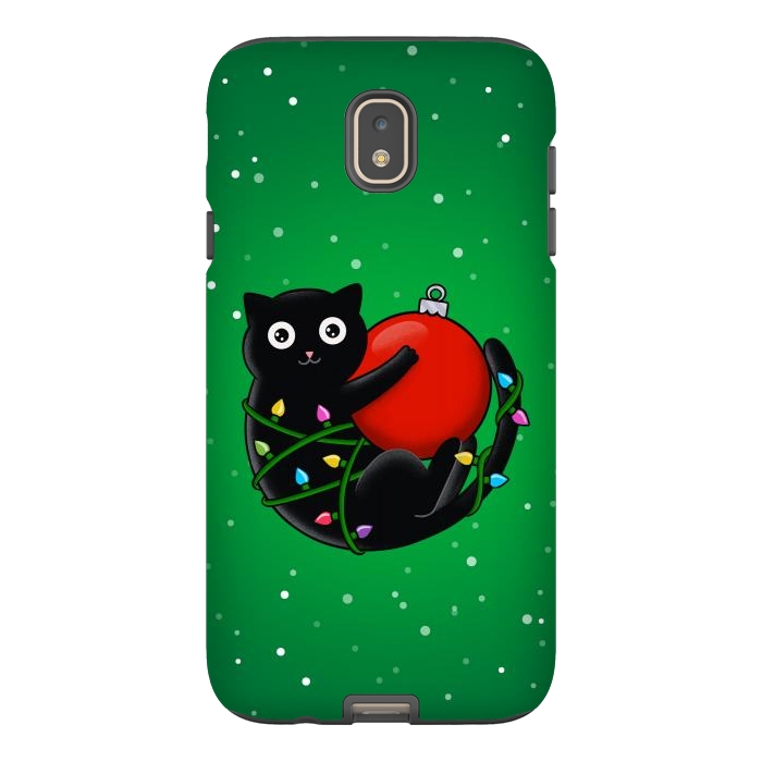 Galaxy J7 StrongFit Cat and christmas by Coffee Man