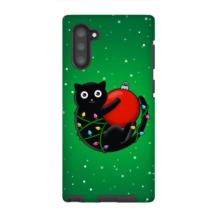 Galaxy Note 10 StrongFit Cat and christmas by Coffee Man