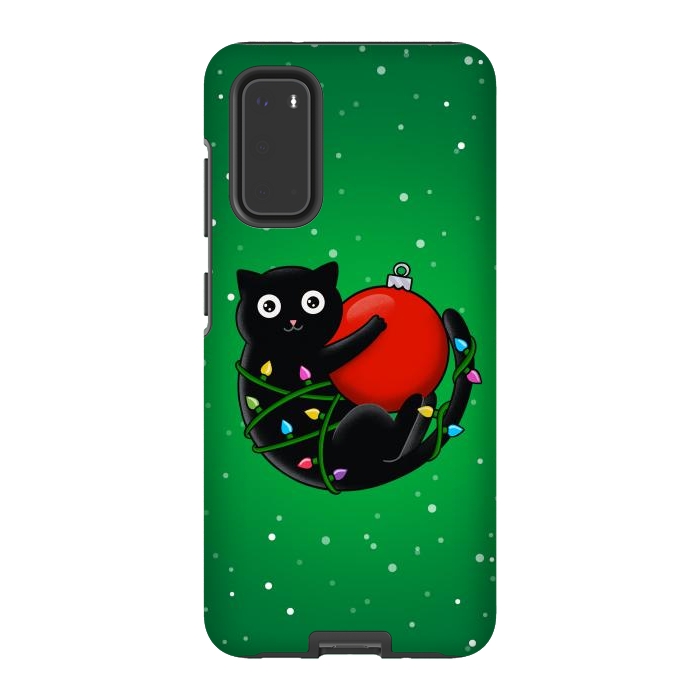 Galaxy S20 StrongFit Cat and christmas by Coffee Man