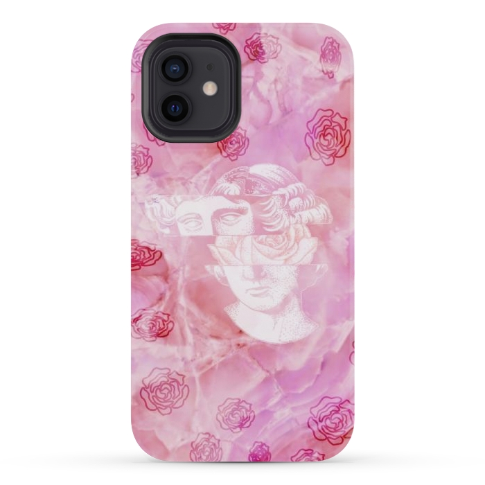iPhone 12 mini StrongFit Pink marble aesthetic by CAS