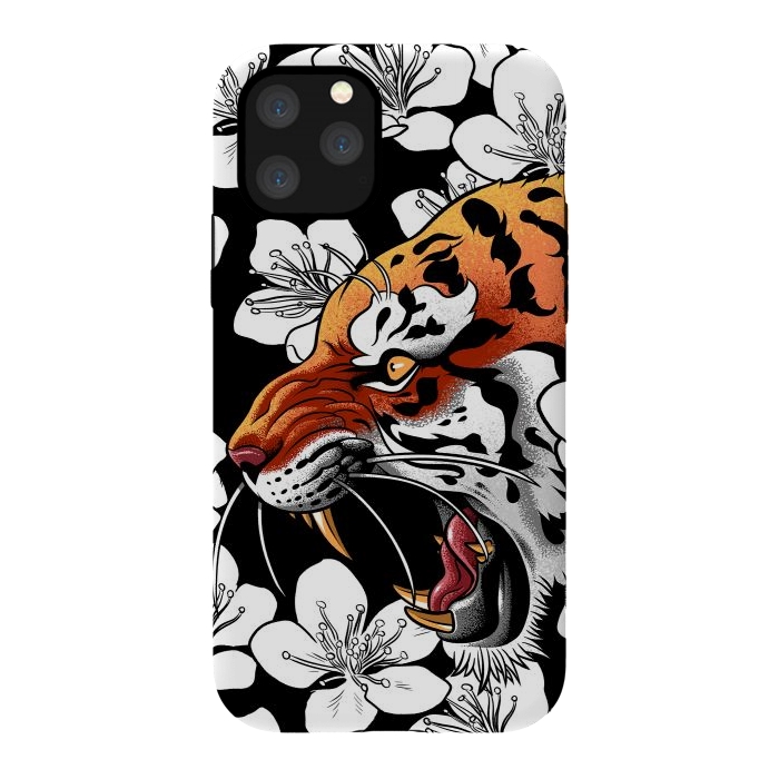 iPhone 11 Pro StrongFit Flowers Tiger by Alberto