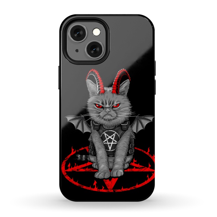 iPhone 13 mini StrongFit demon cat by Alberto