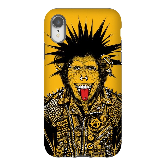 iPhone Xr StrongFit Yellow punk monkey by Alberto