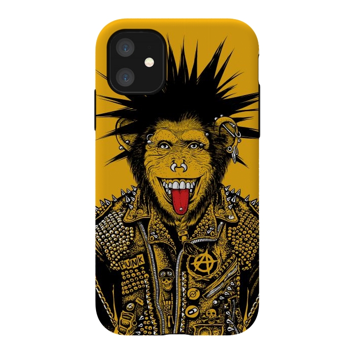 iPhone 11 StrongFit Yellow punk monkey by Alberto