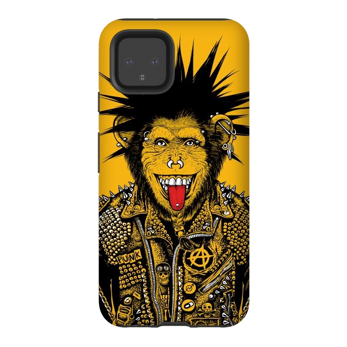 Pixel 4 StrongFit Yellow punk monkey by Alberto