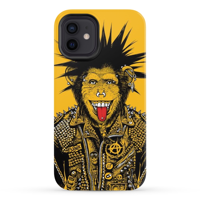 iPhone 12 StrongFit Yellow punk monkey by Alberto