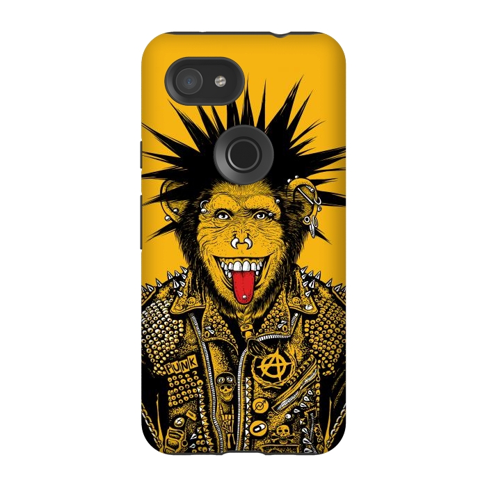 Pixel 3A StrongFit Yellow punk monkey by Alberto