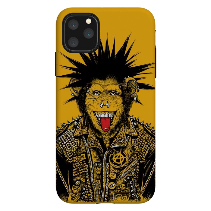 iPhone 11 Pro Max StrongFit Yellow punk monkey by Alberto