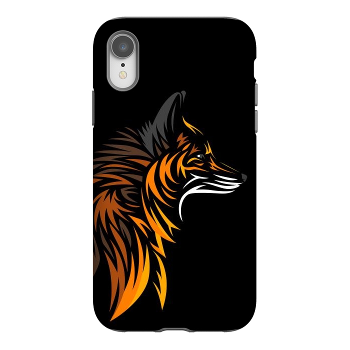 iPhone Xr StrongFit Tribal fox face by Alberto