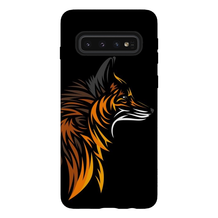Galaxy S10 StrongFit Tribal fox face by Alberto